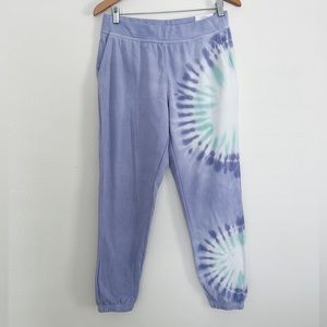 NWT Wildfox Tie Dye Jogger Elastic Hem relax Fit in Peri Shobori